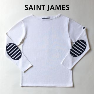 セントジェームス(SAINT JAMES)のsaint james ウェッソン エルボーパッチ 白x紺 セントジェームス(カットソー(長袖/七分))