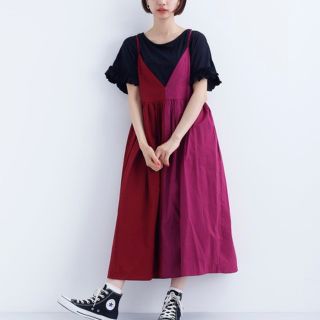 メルロー(merlot)の【専用出品中】メルロー　バイカラーキャミワンピース(ロングワンピース/マキシワンピース)