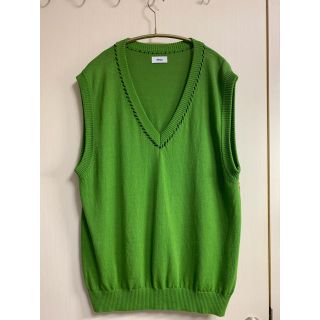 アレッジ(ALLEGE)のALLEGE 19ss Hand stitch knit vest グリーン(ベスト)