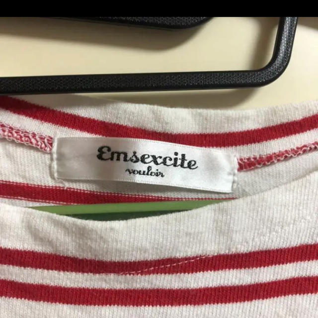 EMSEXCITE(エムズエキサイト)のエムズエキサイト　ボーダーシャツ　赤　白 レディースのトップス(Tシャツ(半袖/袖なし))の商品写真