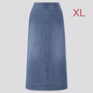 ユニクロ(UNIQLO)のユニクロ デニムジャージースカート XLサイズ／ブルー 新品タグ付き！(ロングスカート)