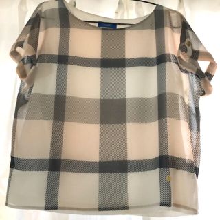 バーバリーブルーレーベル(BURBERRY BLUE LABEL)のブルーレーベルクレストブリッジ　シフォンブラウス　３８(シャツ/ブラウス(半袖/袖なし))