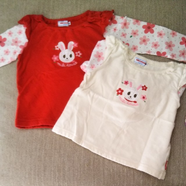 mikihouse(ミキハウス)のミキハウス　ロンティー　2枚セット　90 キッズ/ベビー/マタニティのキッズ服女の子用(90cm~)(Tシャツ/カットソー)の商品写真