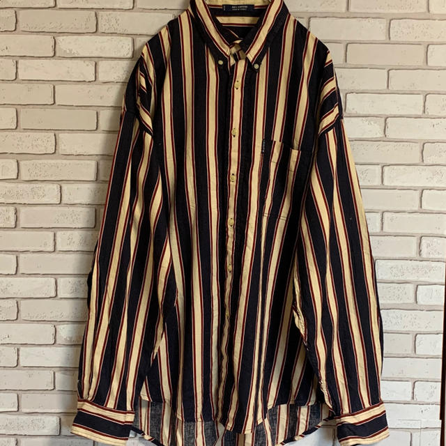 CHAPS(チャップス)の90s 古着 チャップス XL ストライプ マルチカラー ビッグシルエット メンズのトップス(シャツ)の商品写真