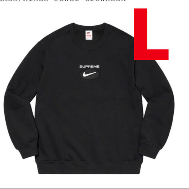 Supreme Nike Jewel Crewneck ブラック Lサイズトップス