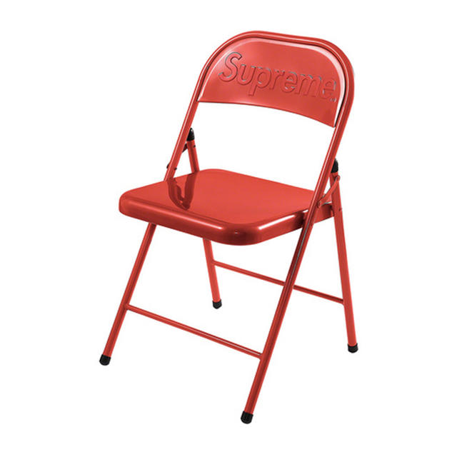 Supreme metal folding chair red