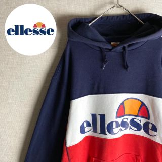 エレッセ(ellesse)の【ellese 長袖パーカー　希少デザイン　ビッグロゴ　オーバーサイズ　古着】(パーカー)