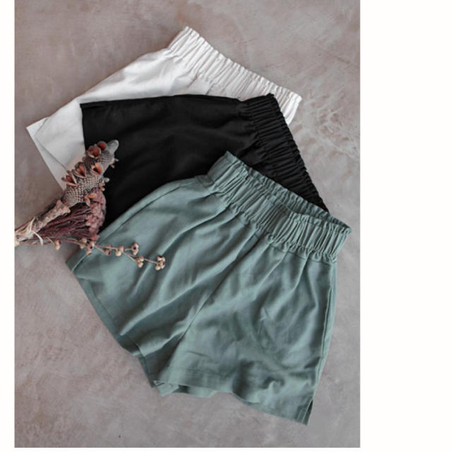 Waist Gather Linen Short Pants