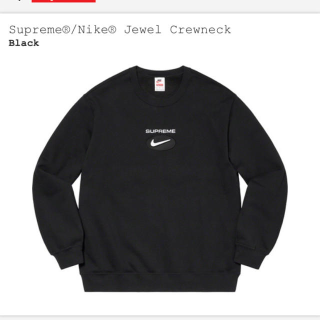 supreme nike Jewel Crewneck Sサイズ black - スウェット