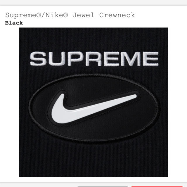 supreme nike Jewel Crewneck Sサイズ black 人気の春夏 www ...