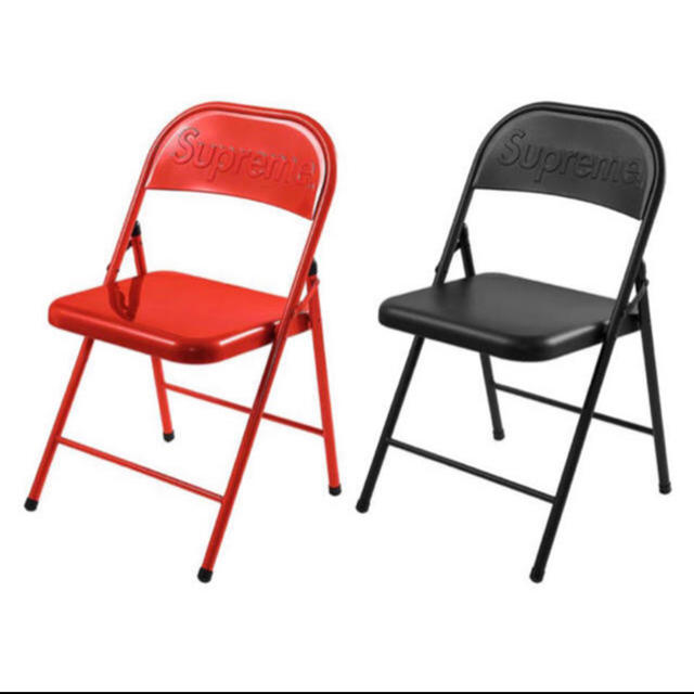 Supreme Metal Folding Chair 赤　黒椅子 パイプ椅子
