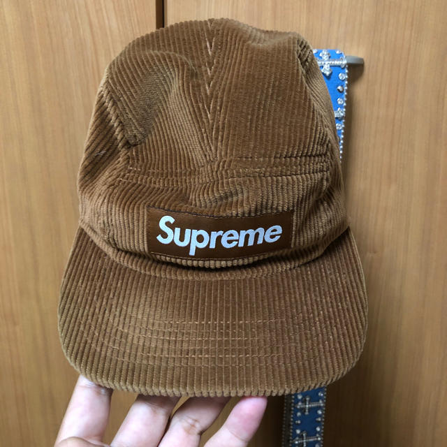 supreme corduroy cap brown