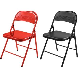 シュプリーム(Supreme)のsupreme 椅子　赤　黒　イス　シュプリーム　折り畳み椅子(折り畳みイス)