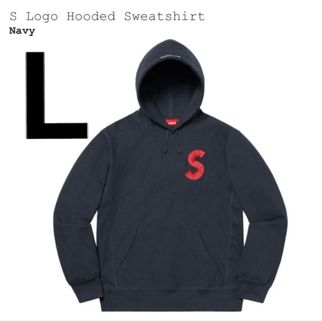 supreme S Logo hoodie ネイビー　Lサイズ　パーカー