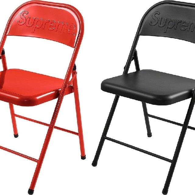 Metal Folding Chair supreme red 赤 - 折り畳みイス