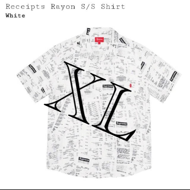 supreme Receipts Rayon S/S Shirt XL ホワイト