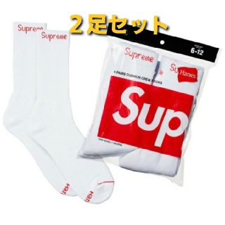 シュプリーム(Supreme)の値下げsupreme hanes crew socks ソックス⭐白2足セット(ソックス)