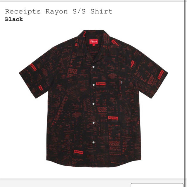 supreme Receipts Rayon s/s Shirt black