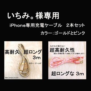 いちみ。様専用出品　３ｍ充電ケーブル２本セット(バッテリー/充電器)