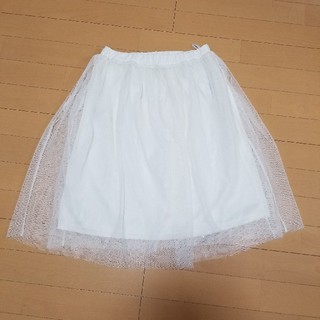 ホワイト チュールスカート 丈60センチ(ひざ丈スカート)