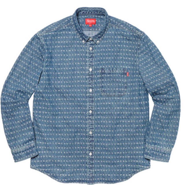 supreme  Jacquard Logos Denim Shirt Mサイズ