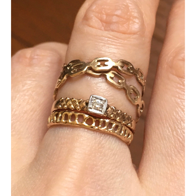 KAORU(カオル)のKAORU カオル　はしごリング 11号 K10YG ジュエリー　指輪  レディースのアクセサリー(リング(指輪))の商品写真