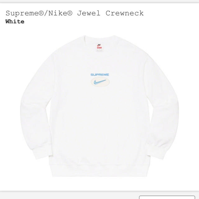 トップスL supreme Nike jewel crewneck クルーネック　白　M