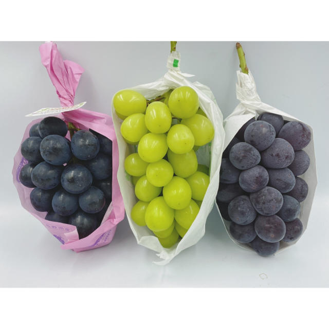 食べ比べセット🍇　ナガノパープル1房　シャインマスカット1房　ピオーネ1房 食品/飲料/酒の食品(フルーツ)の商品写真