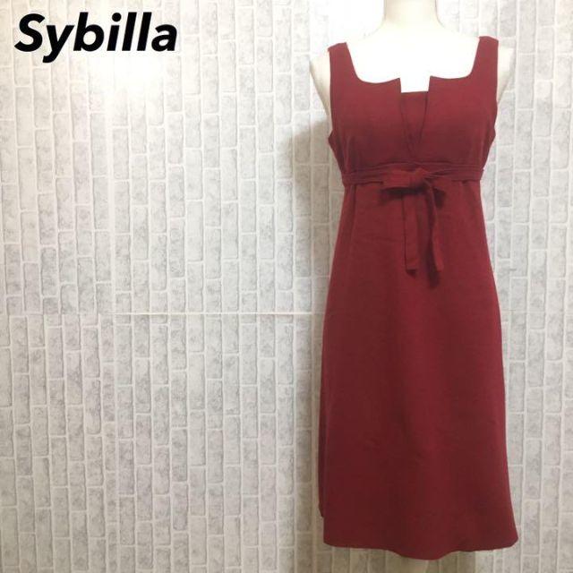 Sybilla - シビラ タック ノースリーブ ワンピース サイズM レッド 赤 ...