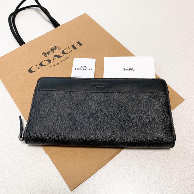 新品　最新モデル　COACH  長財布　人気　オックスブラッド×ブラック