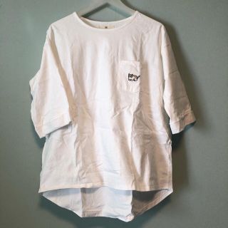 アルピーエス(rps)のr*p*sアールピーエス コットンTシャツ　ポケットねこ刺繍(Tシャツ(長袖/七分))