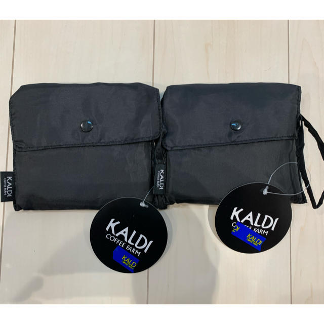 KALDI(カルディ)の新品　KALDI エコバッグ　ブラック×2 メンズのバッグ(エコバッグ)の商品写真