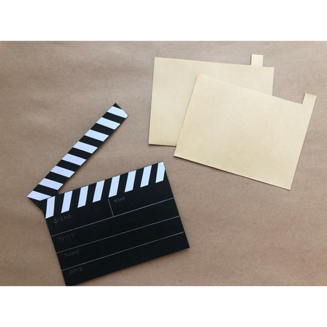仕掛けアルバム カチンコ ハンドメイドの素材/材料(型紙/パターン)の商品写真