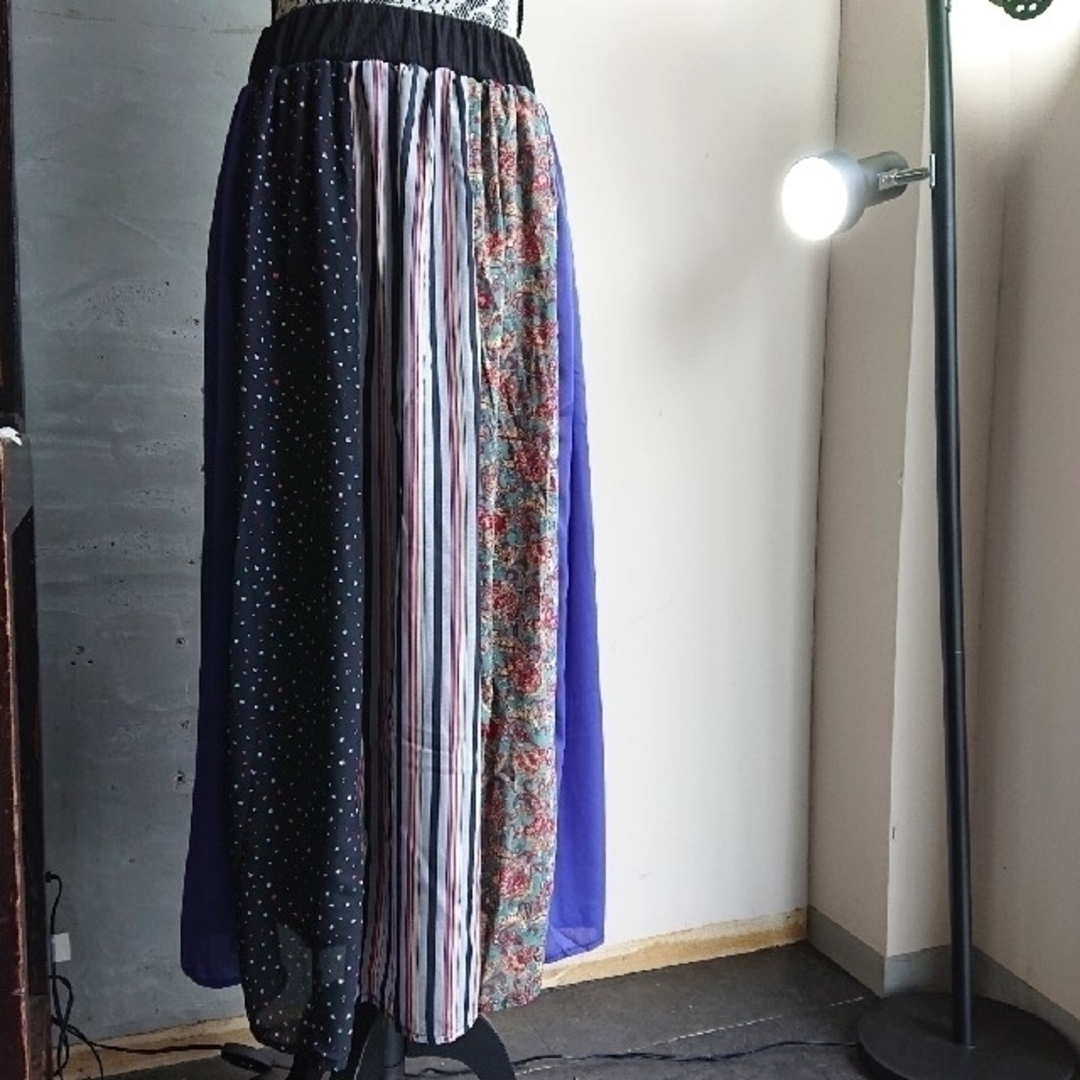 antiqua(アンティカ)の[antiqua]柄切り替えスカート/タグ付新品未使用 レディースのスカート(ロングスカート)の商品写真