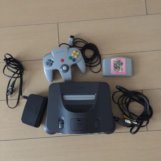 ニンテンドウ64(NINTENDO 64)のニンテンドー64 動作確認済 フルセット カセット付き(家庭用ゲーム機本体)