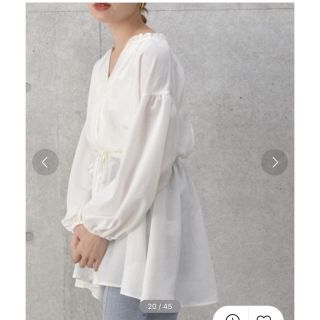 ダブルクローゼット(w closet)のwcloset 8分袖ギャザーブラウス(シャツ/ブラウス(長袖/七分))