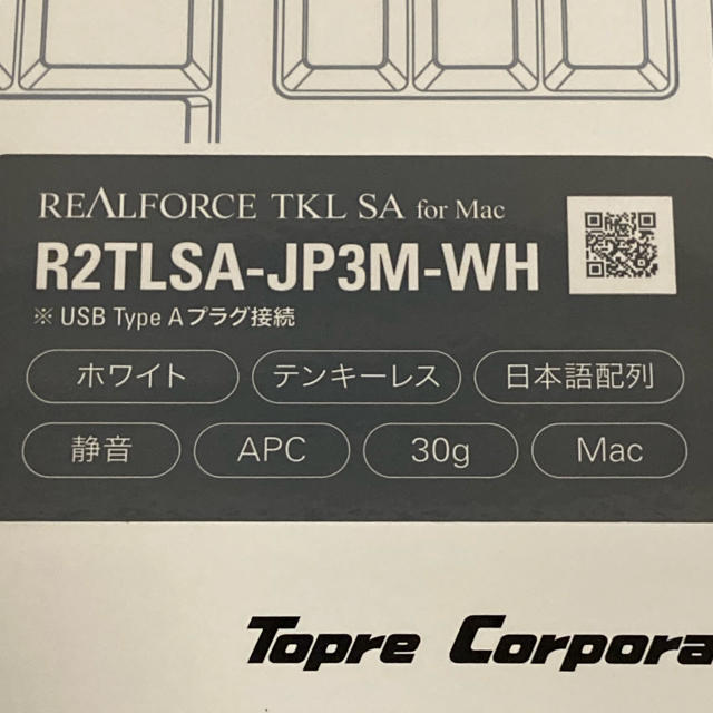 東プレ REALFORCE TKL SA R2 for Mac 日本語