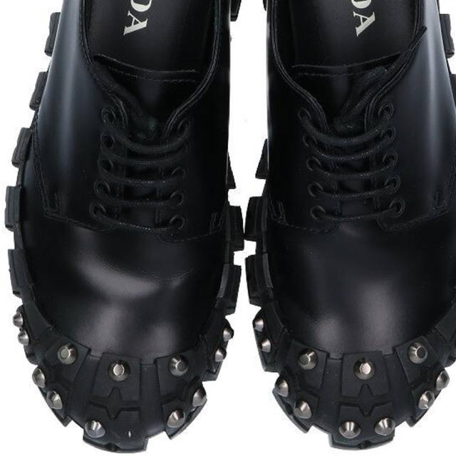 PRADA STUDDED DERBYスタッズ ダービーシューズ 7 26 2