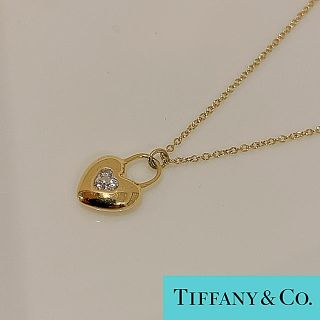 ティファニー(Tiffany & Co.)のティファニー K18 750 ハートロック　ダイヤ3石　ネックレス(ネックレス)