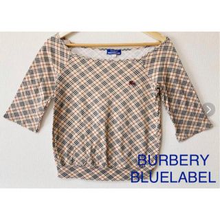 バーバリーブルーレーベル(BURBERRY BLUE LABEL)のバーバリー　7分袖　カットソー　美品(カットソー(長袖/七分))