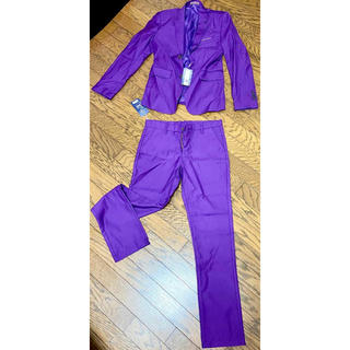 【新品・未使用】紫スーツ上下セット　size:L相当(セットアップ)
