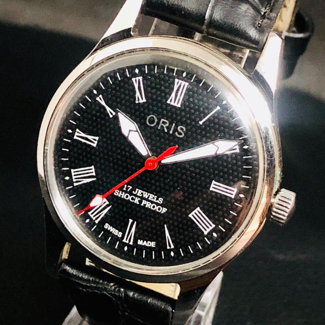 ORIS 1970's ブラック 激レア超美品 メンズ腕時計 機械式手巻 17石