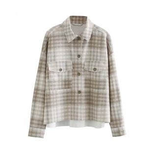 ザラ(ZARA)の🍁秋新作🍁2203◆チェック柄 シャツ ジャケット(テーラードジャケット)