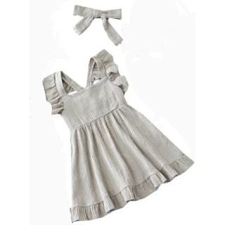 キッズワンピース　ヒラヒラワンピース　3歳～4歳用　夏　服(ワンピース)