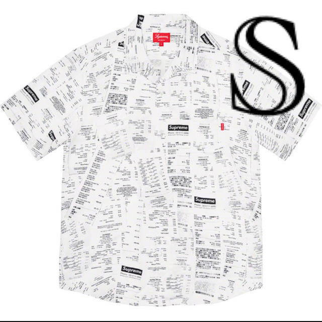 白S Supreme Receipts Rayon shirt