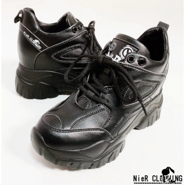 NieR LADIES BLACK SNEAKERS【身長８cmUP】