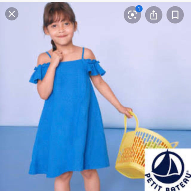 PETIT BATEAU(プチバトー)のプチバトー♡新品♡リネンワンピース キッズ/ベビー/マタニティのキッズ服女の子用(90cm~)(ワンピース)の商品写真