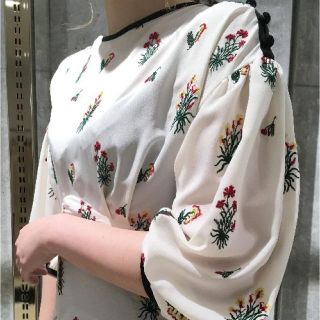 マメ(mame)のみぃ様　mame ☆ embroidery puff sleeve dress(ロングワンピース/マキシワンピース)