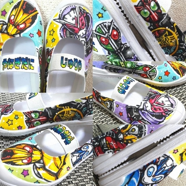 サンプル 手書き 手描き 上靴 上履き ハンドメイド 仮面ライダー②