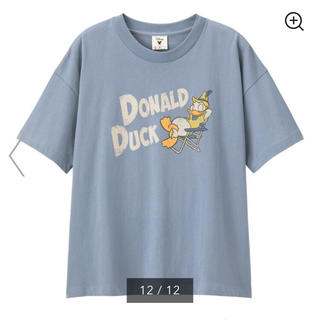 ジーユー(GU)のTシャツ　GU ドナルド　ドナルドダック　ディズニー　Disney 夏　水色(Tシャツ(半袖/袖なし))
